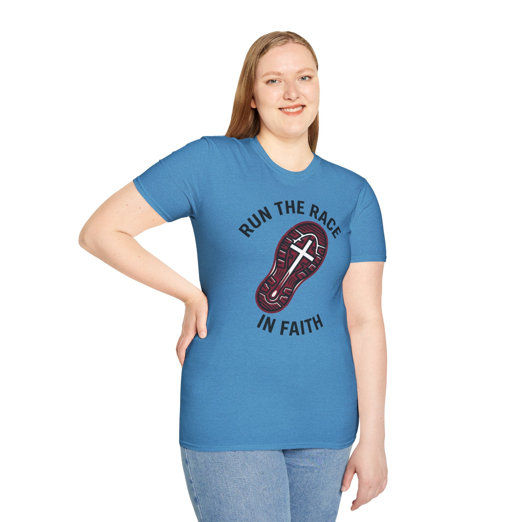 Run the Race in Faith Christian Runner T-Shirt