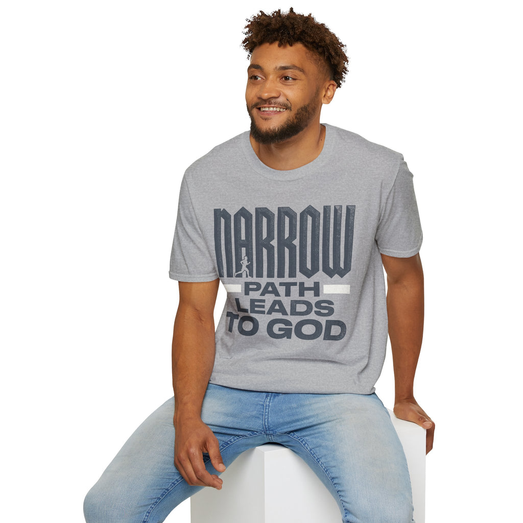 Narrow Path Leads to God Christian Runner T-Shirt (Male)