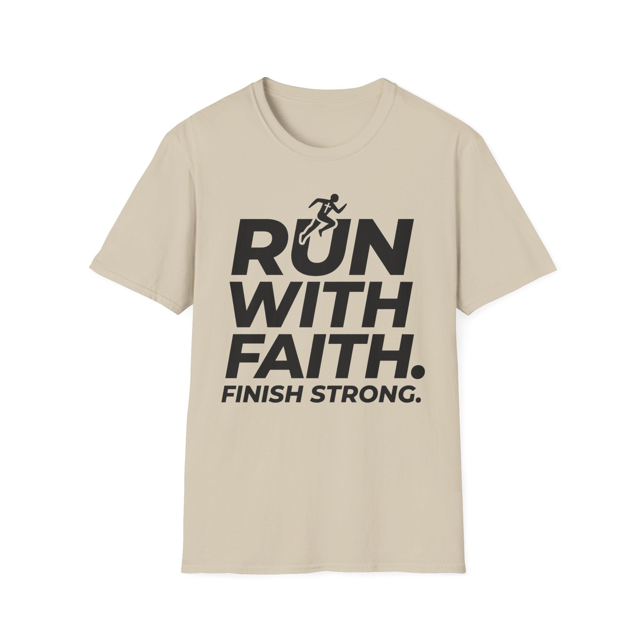 Run With Faith - Finish Strong Christian Runner T-Shirt