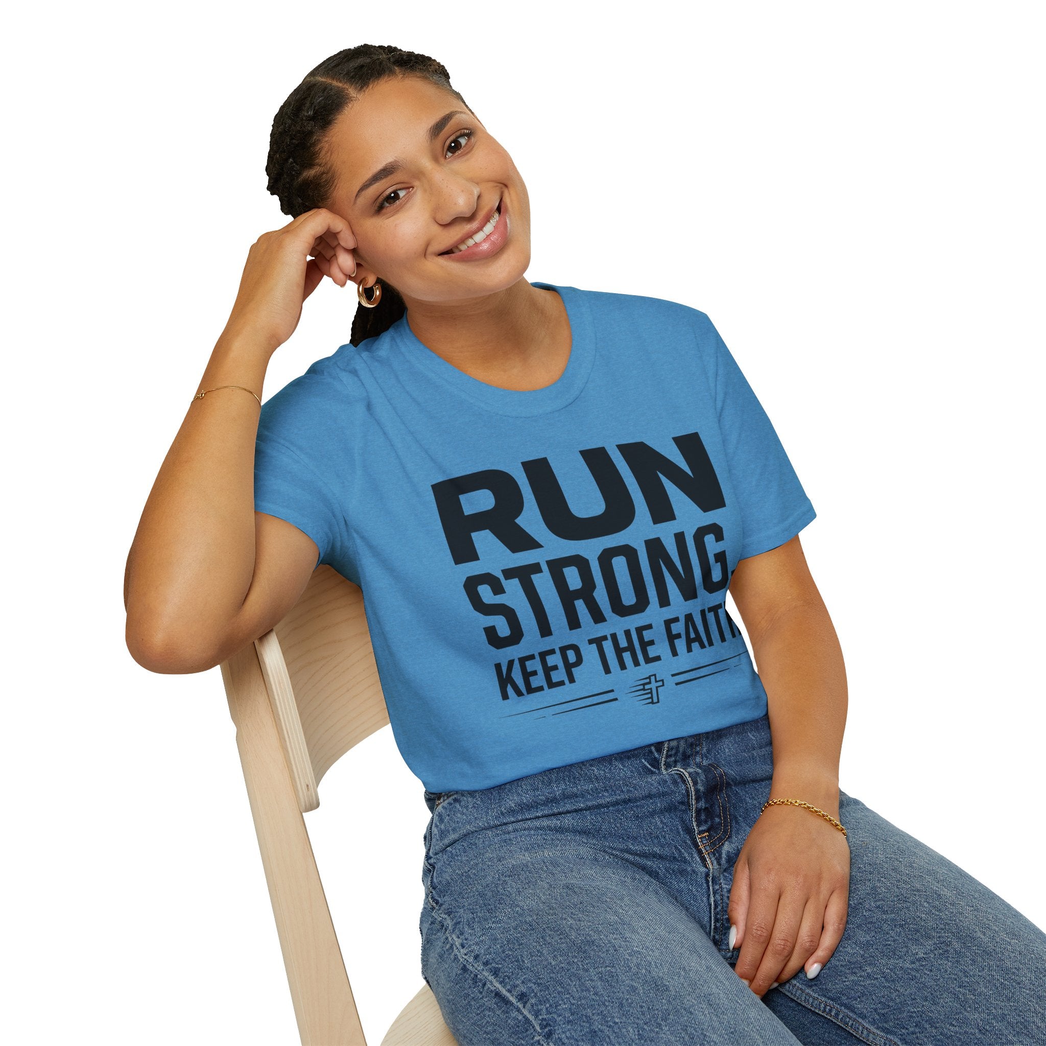 Run Strong - Keep the Faith Christian Runner T-Shirt