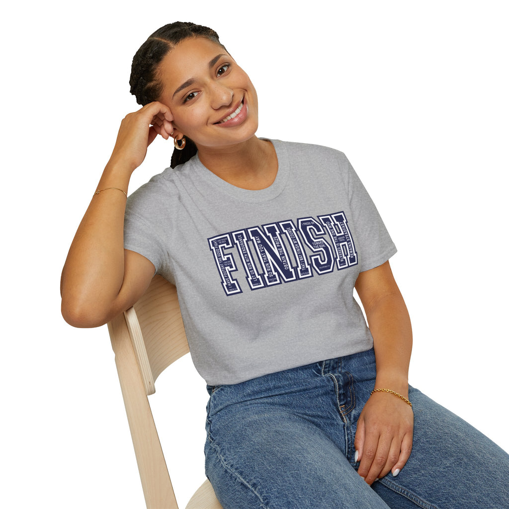 FINISH Christian Runner T-Shirt (Navy Blue)