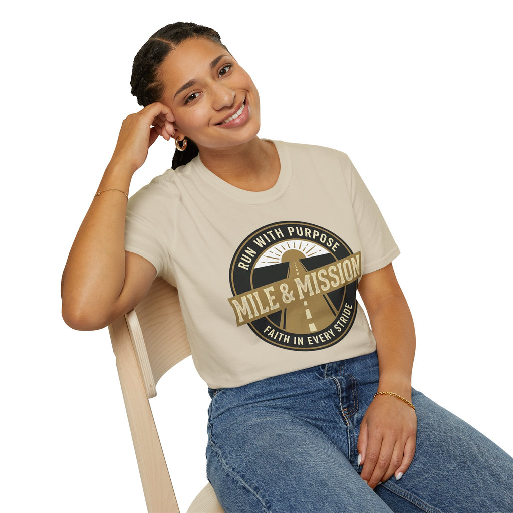 Mile & Mission: Run with Purpose Christian Runner T-Shirt
