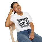 Run Hard Trust God Keep the Faith Christian Runner T-Shirt