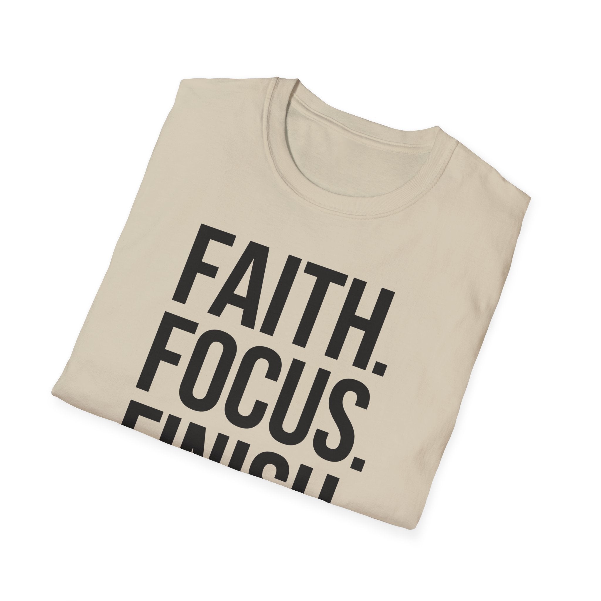 Faith Focus Finish - Run the Race Christian Runner T-Shirt