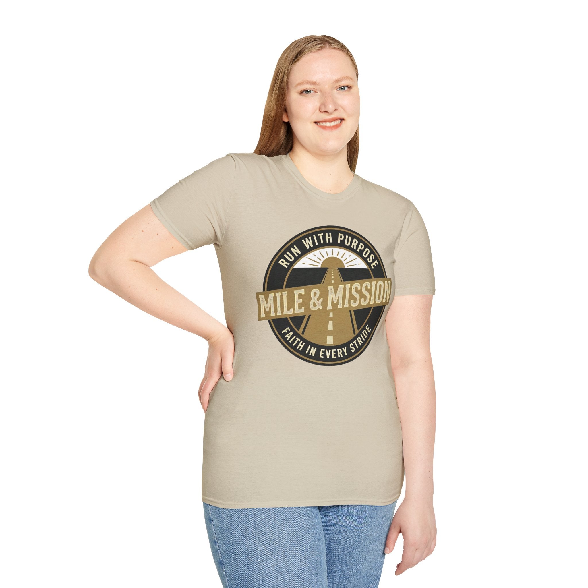 Mile & Mission: Run with Purpose Christian Runner T-Shirt