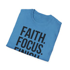 Faith Focus Finish - Run the Race Christian Runner T-Shirt