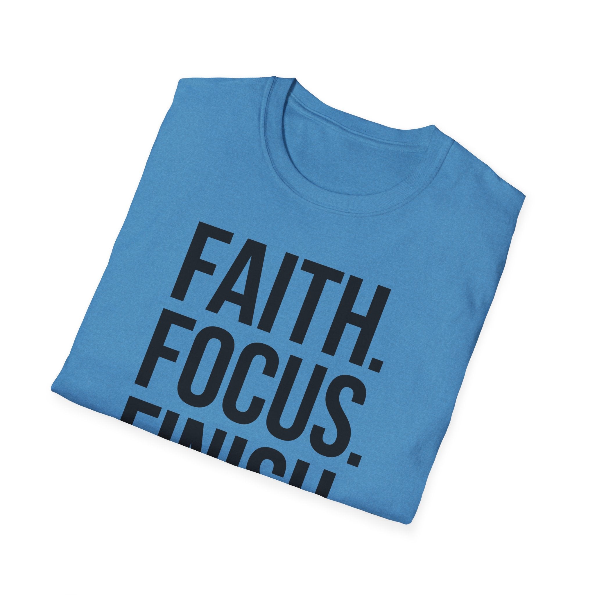 Faith Focus Finish - Run the Race Christian Runner T-Shirt