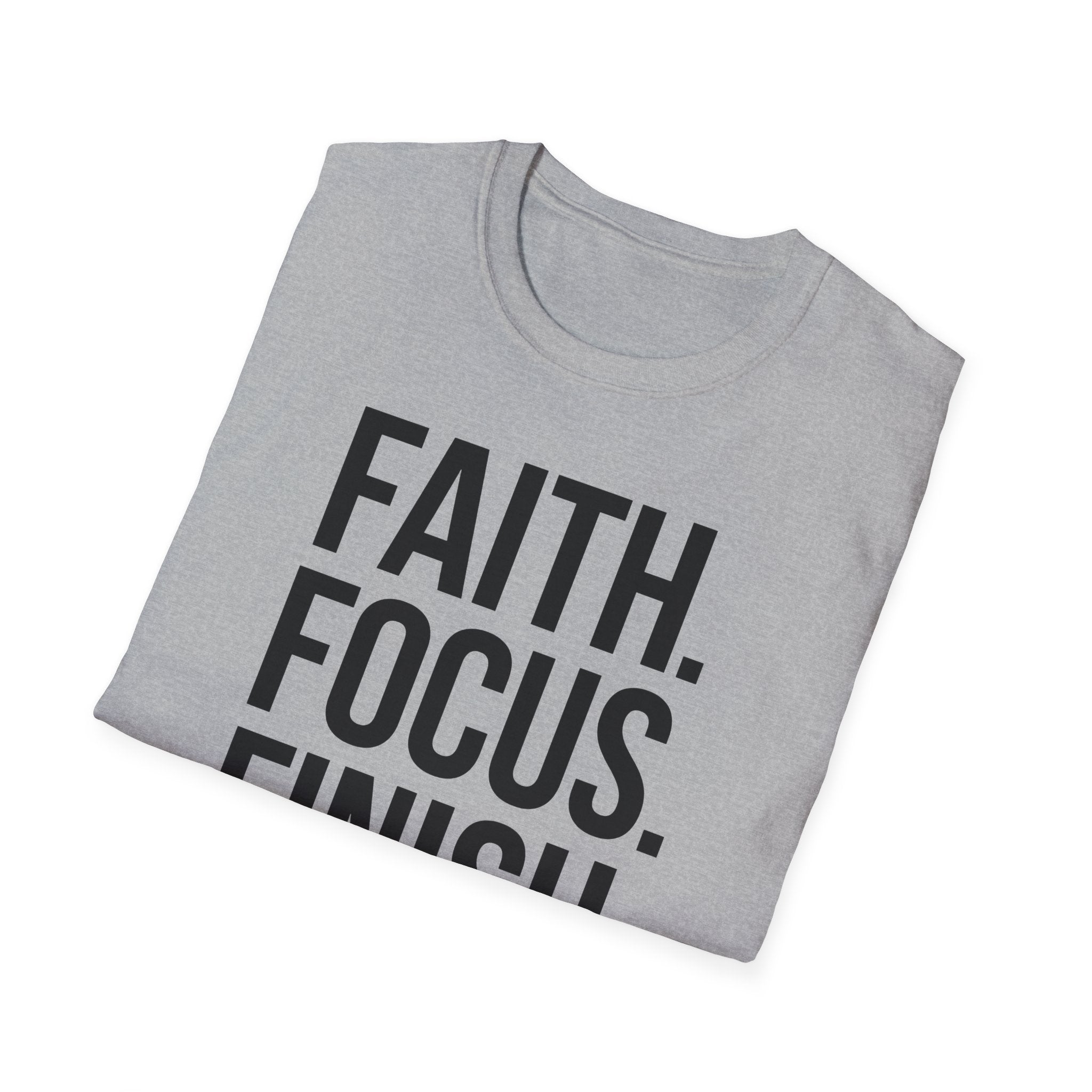 Faith Focus Finish - Run the Race Christian Runner T-Shirt