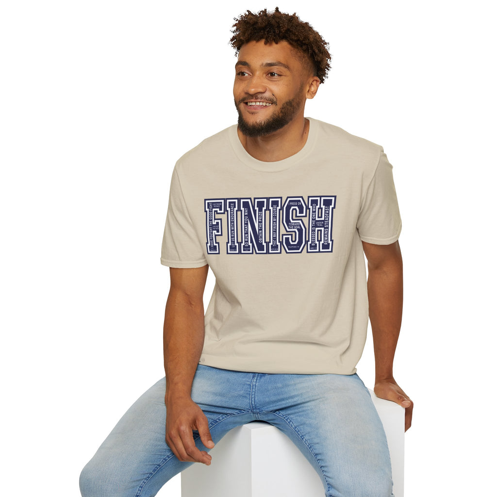 FINISH Christian Runner T-Shirt (Navy Blue)