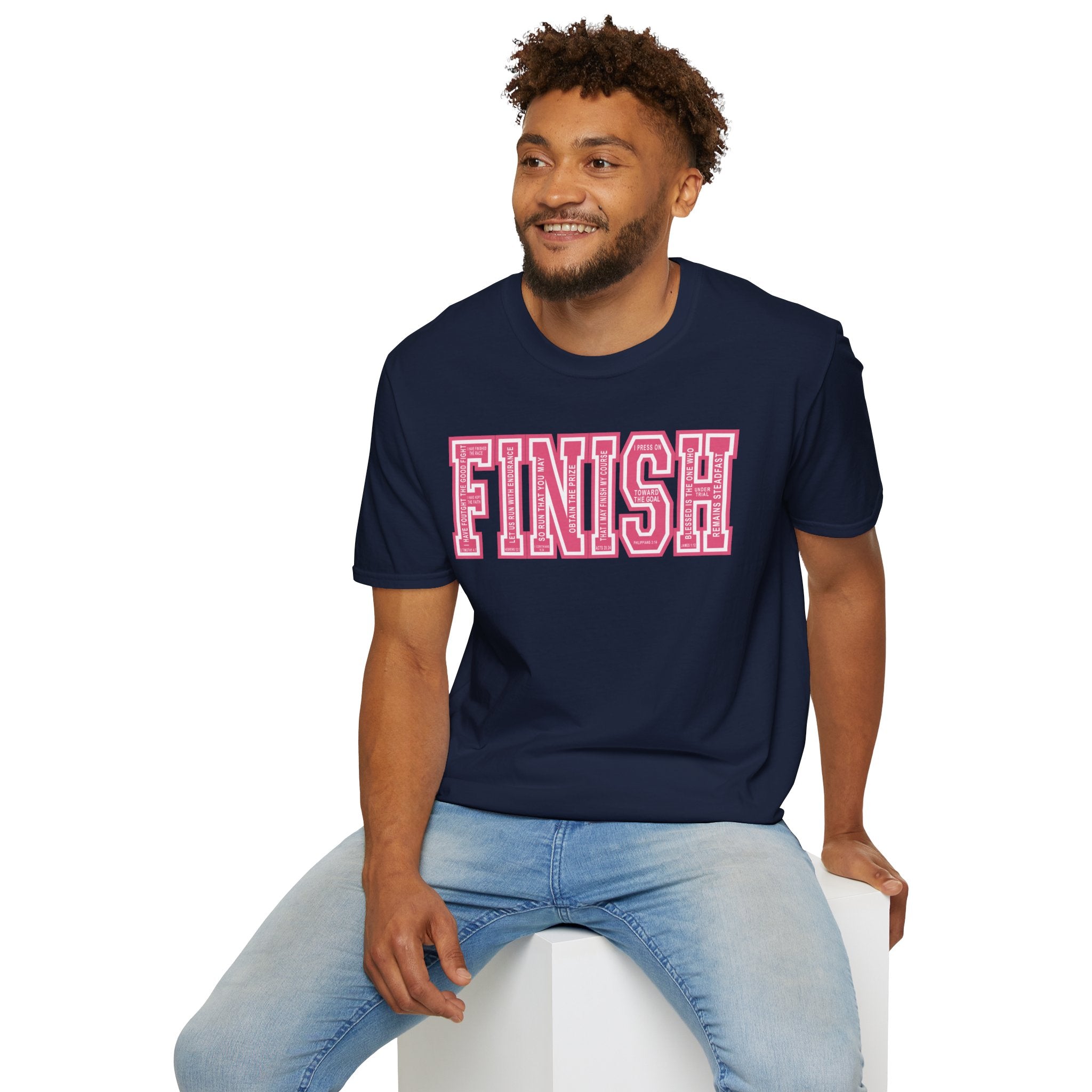 FINISH Christian Runner T-Shirt (Pink)
