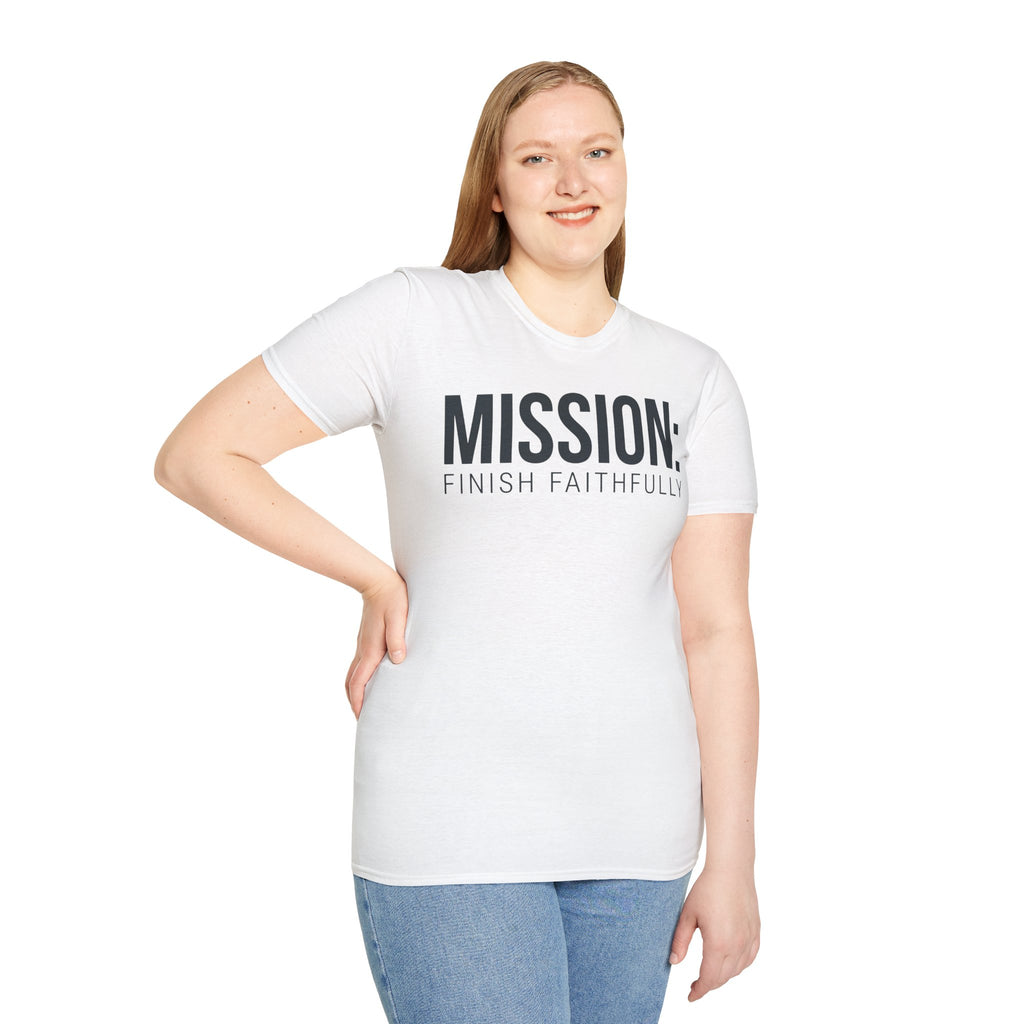 Mission: Finish Faithfully Christian Runner T-Shirt